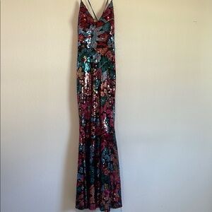Multicolor Sequin Gown